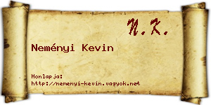 Neményi Kevin névjegykártya